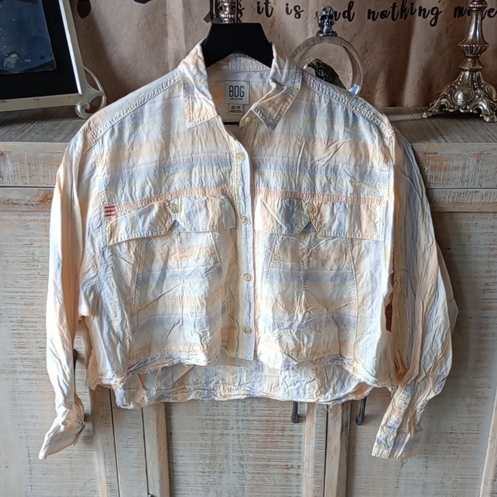 C) BDG Pastel Striped Button-Up Shirt